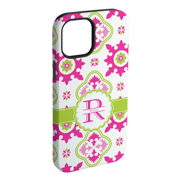 Custom Suzani Floral iPhone Case - Rubber Lined - iPhone 15 Pro Max (Personalized)