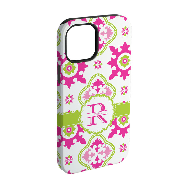 Custom Suzani Floral iPhone Case - Rubber Lined - iPhone 15 Pro (Personalized)