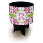 Suzani Floral Black Beach Spiker Drink Holder (Personalized)