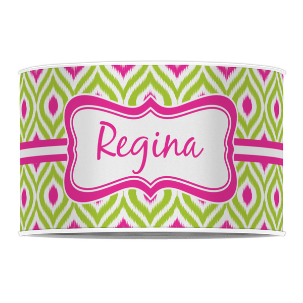 Ogee Ikat 12" Drum Lampshade - FRONT (Poly Film)