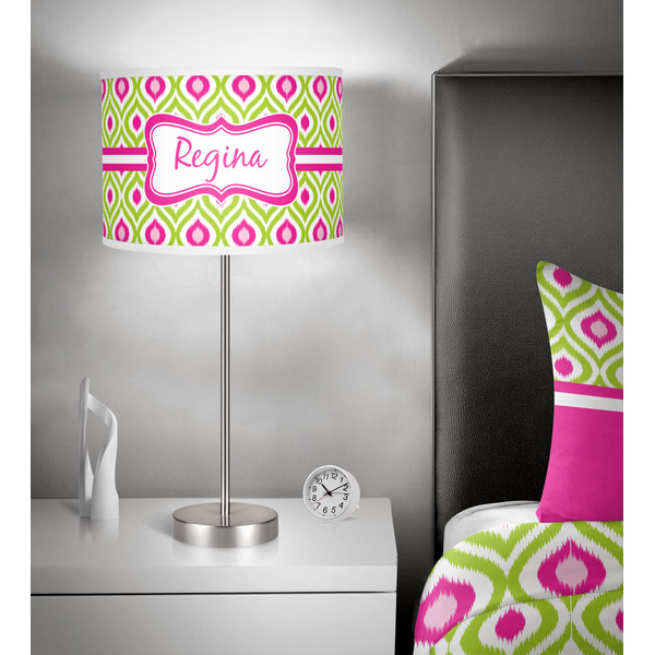 Ogee Ikat 13 inch drum lamp shade - in room