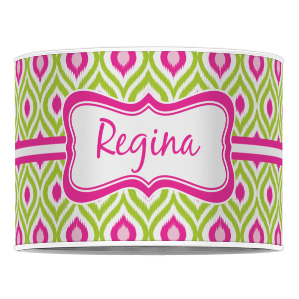 Ogee Ikat 16" Drum Lampshade - FRONT (Poly Film)