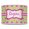 Ogee Ikat 16" Drum Lampshade - FRONT (Poly Film)