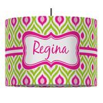 Ogee Ikat 16" Drum Pendant Lamp - Fabric (Personalized)