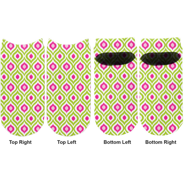 Ogee Ikat Adult Ankle Socks - Double Pair - Front and Back - Apvl