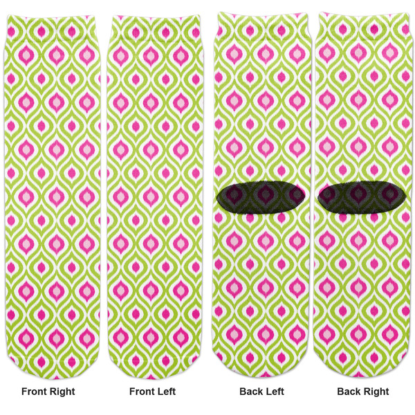 Ogee Ikat Adult Crew Socks - Double Pair - Front and Back - Apvl