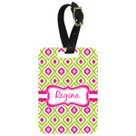 Ogee Ikat Metal Luggage Tag w/ Name or Text