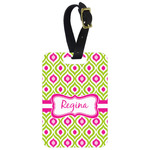 Ogee Ikat Metal Luggage Tag w/ Name or Text