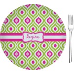 Ogee Ikat 8" Glass Appetizer / Dessert Plates - Single or Set (Personalized)