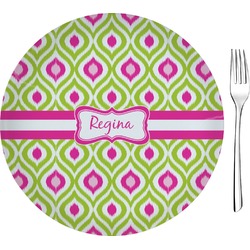 Ogee Ikat 8" Glass Appetizer / Dessert Plates - Single or Set (Personalized)
