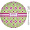 Ogee Ikat 8" Glass Appetizer / Dessert Plates - Single or Set (Personalized)