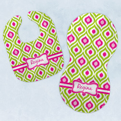 Ogee Ikat Baby Bib & Burp Set w/ Name or Text
