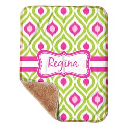 Ogee Ikat Sherpa Baby Blanket - 30" x 40" w/ Name or Text