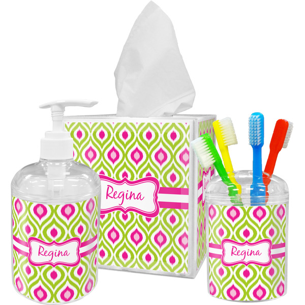 Ogee Ikat Bathroom Accessories Set (Personalized)