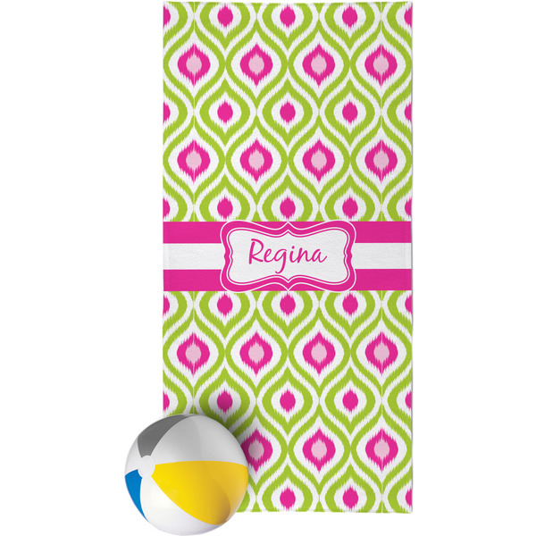 Custom Ogee Ikat Beach Towel (Personalized)