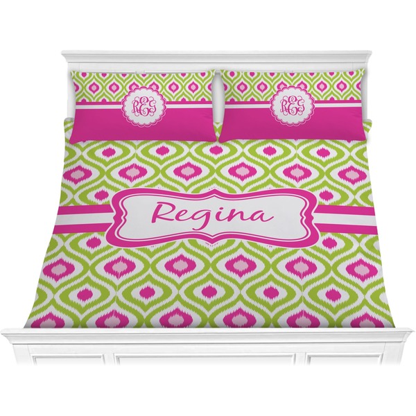 Custom Ogee Ikat Comforter Set - King (Personalized)