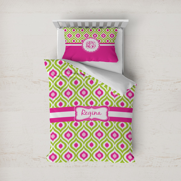 Custom Ogee Ikat Duvet Cover Set - Twin (Personalized)