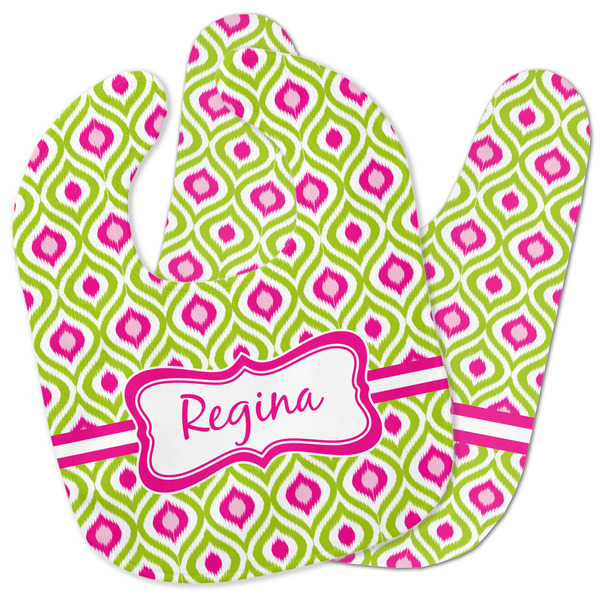 Custom Ogee Ikat Baby Bib w/ Name or Text