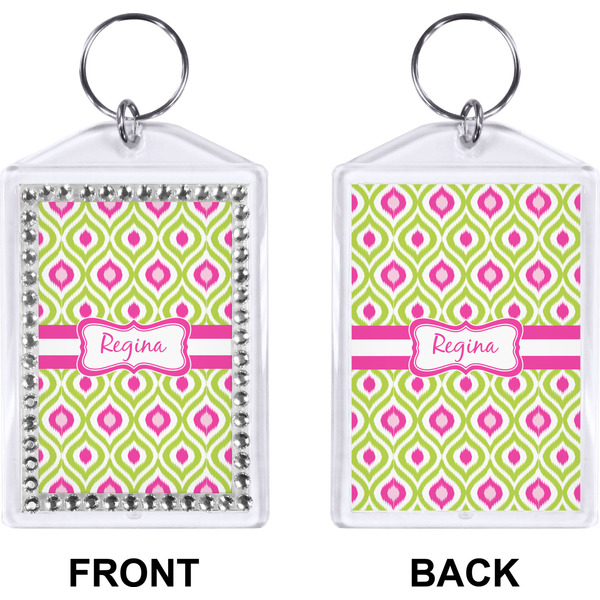 Ogee Ikat Bling Keychain (Front + Back)