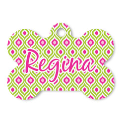 Ogee Ikat Bone Shaped Dog ID Tag (Personalized)