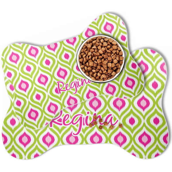 Ogee Ikat Bone Shaped Dog Mats - MAIN