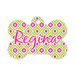 Ogee Ikat Bone Shaped Dog ID Tag - Small (Personalized)