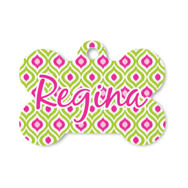 Custom Ogee Ikat Bone Shaped Dog ID Tag - Small (Personalized)