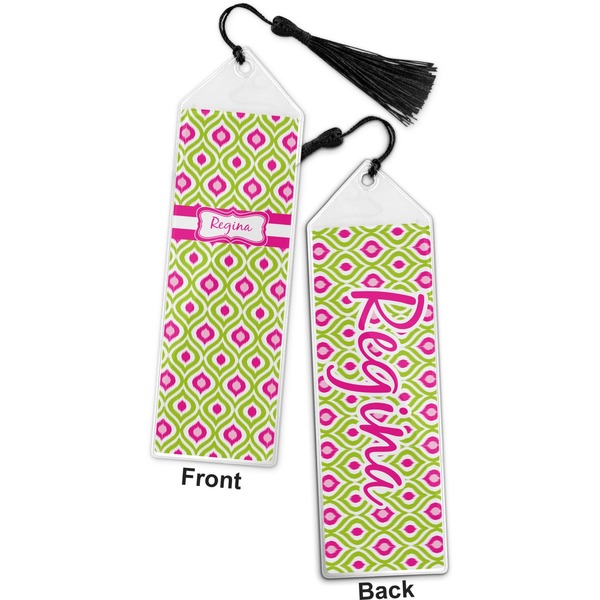 Ogee Ikat Bookmark with tassel - Front and Back
