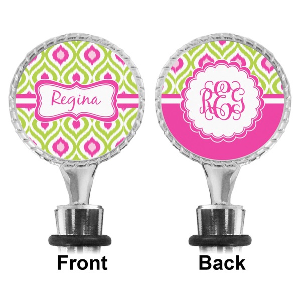 Ogee Ikat Bottle Stopper - Front and Back