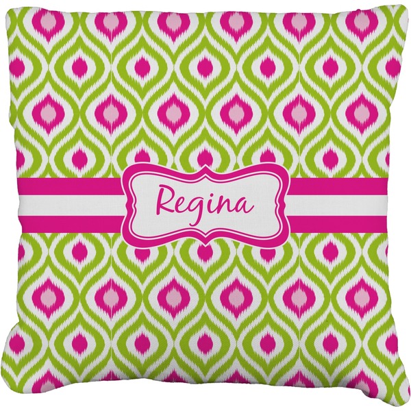 Custom Ogee Ikat Faux-Linen Throw Pillow 16" (Personalized)
