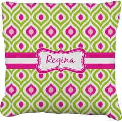 Ogee Ikat Faux-Linen Throw Pillow 18" (Personalized)