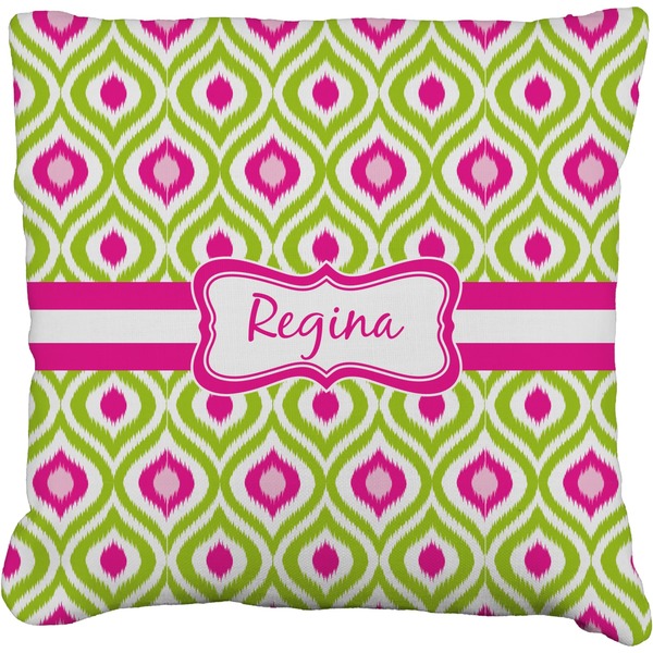 Custom Ogee Ikat Faux-Linen Throw Pillow 18" (Personalized)