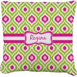 Ogee Ikat Faux-Linen Throw Pillow 20" (Personalized)