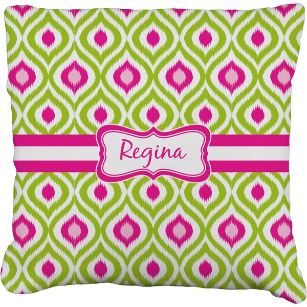 Custom Ogee Ikat Faux-Linen Throw Pillow 20" (Personalized)