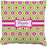 Ogee Ikat Faux-Linen Throw Pillow 26" (Personalized)