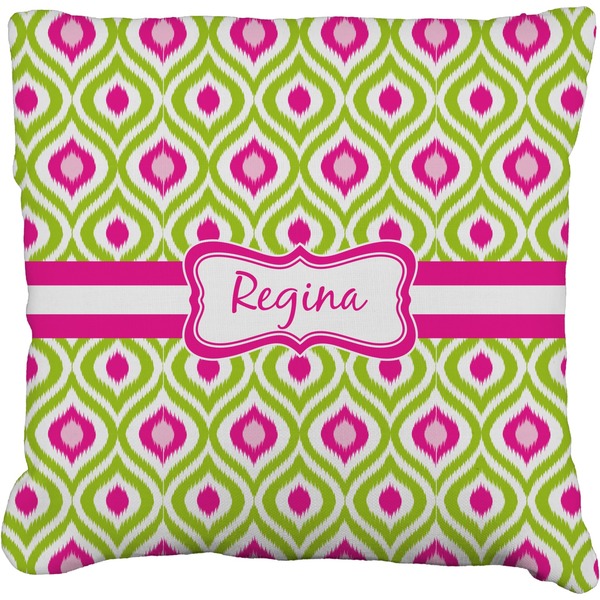 Custom Ogee Ikat Faux-Linen Throw Pillow 26" (Personalized)
