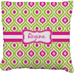 Ogee Ikat Faux-Linen Throw Pillow (Personalized)