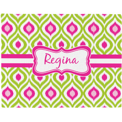 Ogee Ikat Woven Fabric Placemat - Twill w/ Name or Text