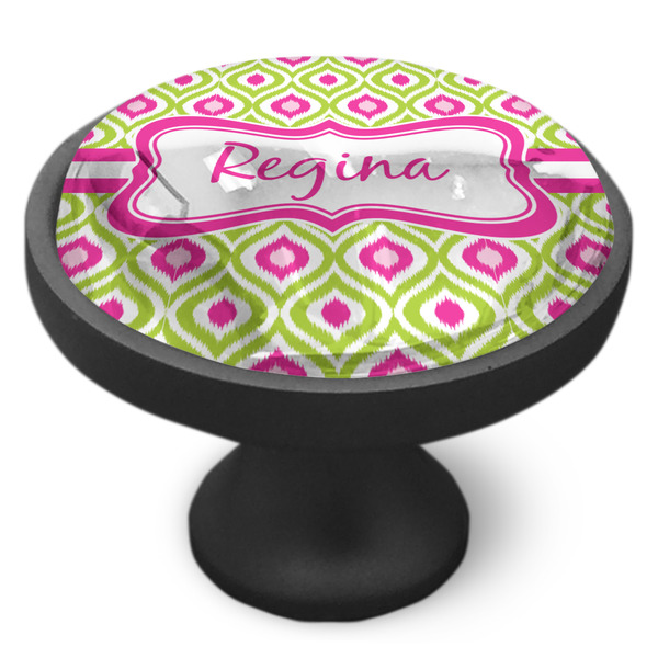 Ogee Ikat Cabinet Knob - Black - Side