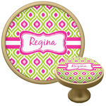 Ogee Ikat Cabinet Knob - Gold (Personalized)
