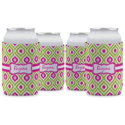 Ogee Ikat Can Cooler (12 oz) - Set of 4 w/ Name or Text