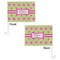 Ogee Ikat Car Flag - 11" x 8" - Front & Back View