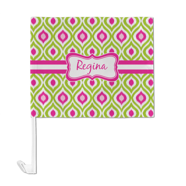 Ogee Ikat Car Flag - Large - FRONT