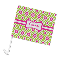 Ogee Ikat Car Flag - Large (Personalized)