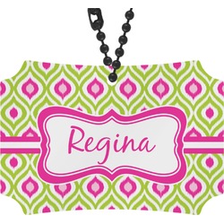 Ogee Ikat Rear View Mirror Ornament (Personalized)