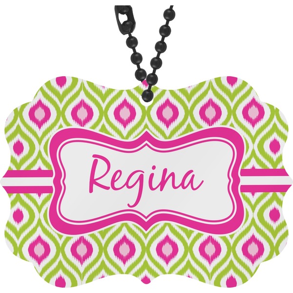 Custom Ogee Ikat Rear View Mirror Decor (Personalized)