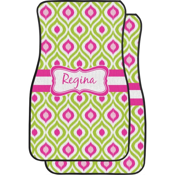 Custom Ogee Ikat Car Floor Mats (Front Seat) (Personalized)