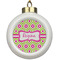 Ogee Ikat Ceramic Ball Ornament (Personalized)
