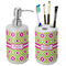 Ogee Ikat Ceramic Bathroom Accessories Set (Personalized)