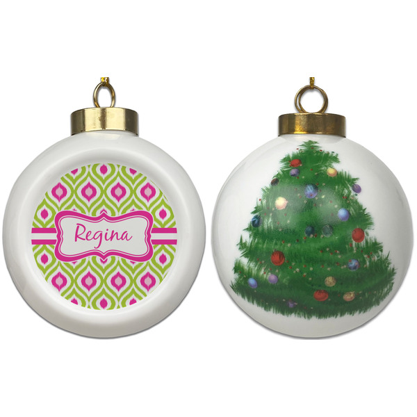 Ogee Ikat Ceramic Christmas Ornament - X-Mas Tree (APPROVAL)